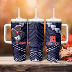 Custom Roosters Rugby Polynesian Tribal Tumbler With Handle