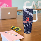 Custom Roosters Rugby Polynesian Tribal Tumbler With Handle