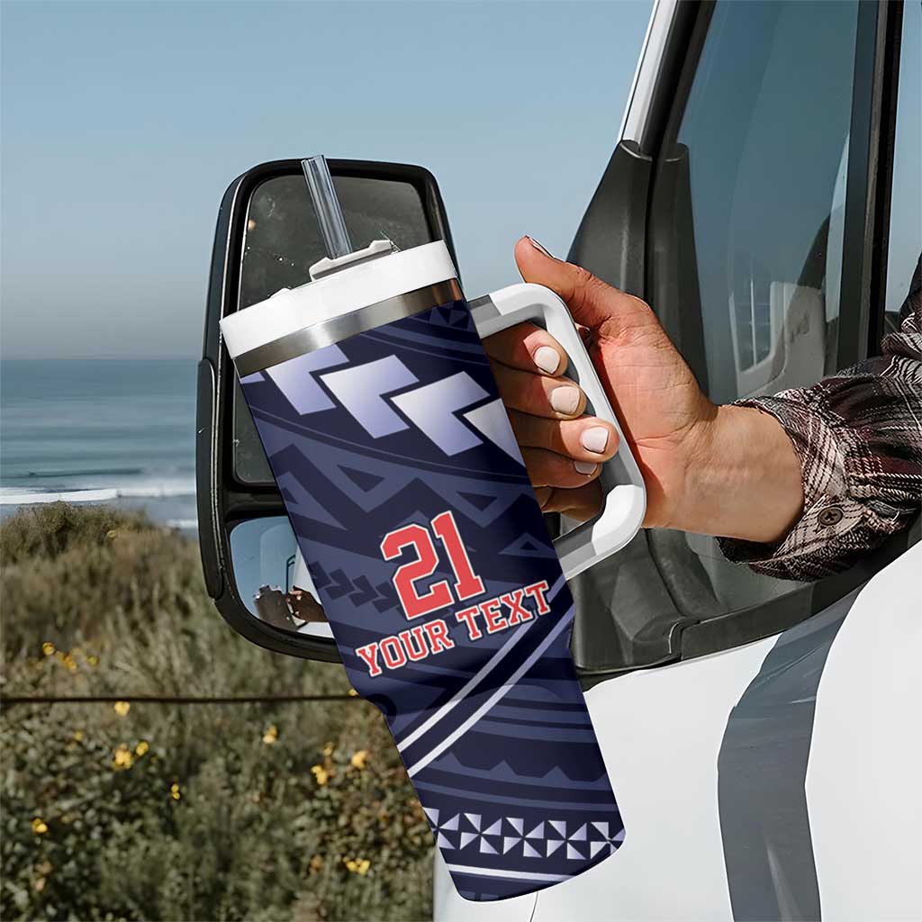 Custom Roosters Rugby Polynesian Tribal Tumbler With Handle
