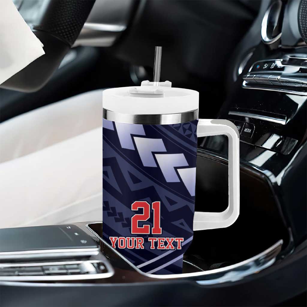 Custom Roosters Rugby Polynesian Tribal Tumbler With Handle
