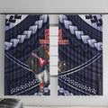 Custom Roosters Rugby Polynesian Tribal Window Curtain