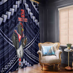 Custom Roosters Rugby Polynesian Tribal Window Curtain