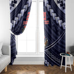 Custom Roosters Rugby Polynesian Tribal Window Curtain