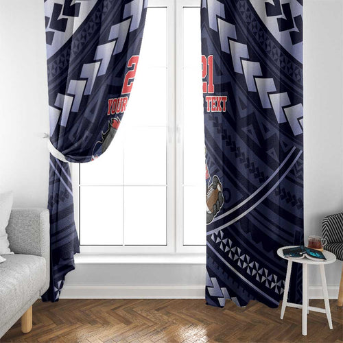 Custom Roosters Rugby Polynesian Tribal Window Curtain