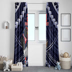 Custom Roosters Rugby Polynesian Tribal Window Curtain