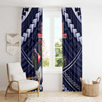 Custom Roosters Rugby Polynesian Tribal Window Curtain