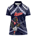 Custom Roosters Rugby Polynesian Tribal Women Polo Shirt