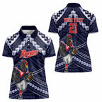 Custom Roosters Rugby Polynesian Tribal Women Polo Shirt