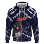 Custom Roosters Rugby Polynesian Tribal Zip Hoodie