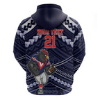 Custom Roosters Rugby Polynesian Tribal Zip Hoodie