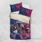Roosters-Sea Eagles Rugby Custom Bedding Set Half Grunge Style