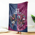 Roosters-Sea Eagles Rugby Custom Blanket Half Grunge Style