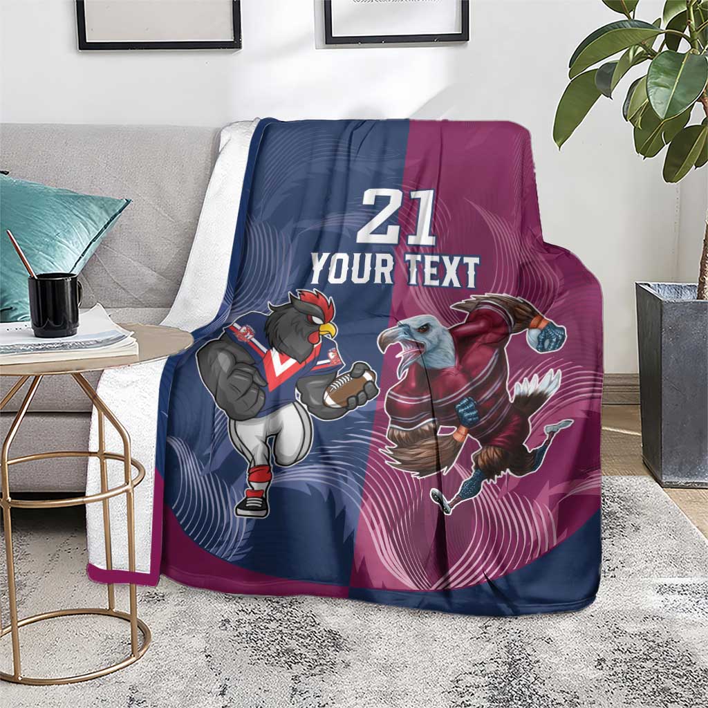 Roosters-Sea Eagles Rugby Custom Blanket Half Grunge Style