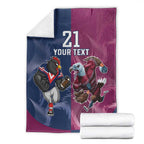 Roosters-Sea Eagles Rugby Custom Blanket Half Grunge Style