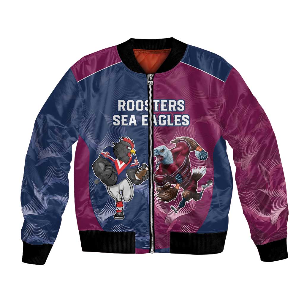 Roosters-Sea Eagles Rugby Custom Bomber Jacket Half Grunge Style