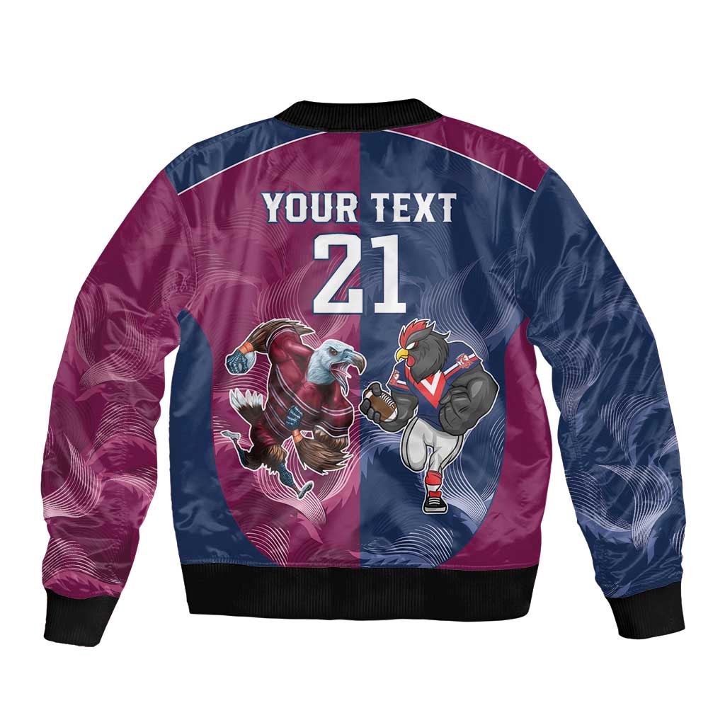 Roosters-Sea Eagles Rugby Custom Bomber Jacket Half Grunge Style