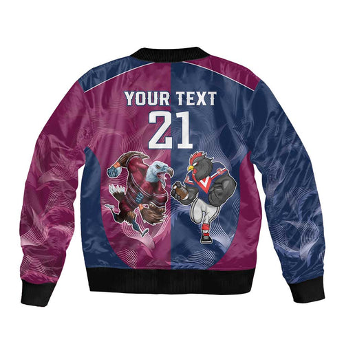 Roosters-Sea Eagles Rugby Custom Bomber Jacket Half Grunge Style