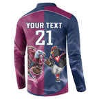 Roosters-Sea Eagles Rugby Custom Button Sweatshirt Half Grunge Style