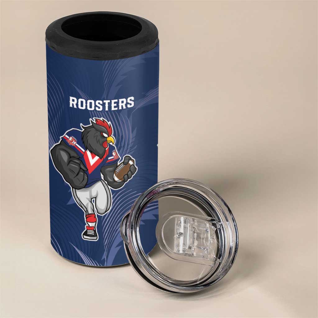 Roosters-Sea Eagles Rugby Custom 4 in 1 Can Cooler Tumbler Half Grunge Style