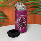 Roosters-Sea Eagles Rugby Custom 4 in 1 Can Cooler Tumbler Half Grunge Style