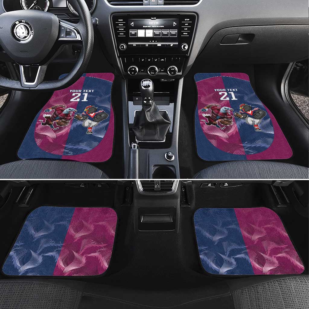 Roosters-Sea Eagles Rugby Custom Car Mats Half Grunge Style