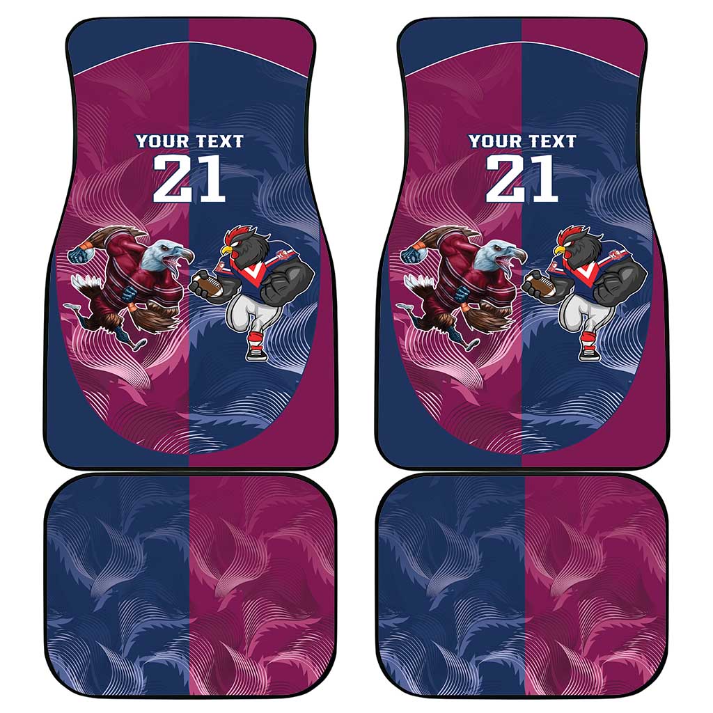 Roosters-Sea Eagles Rugby Custom Car Mats Half Grunge Style