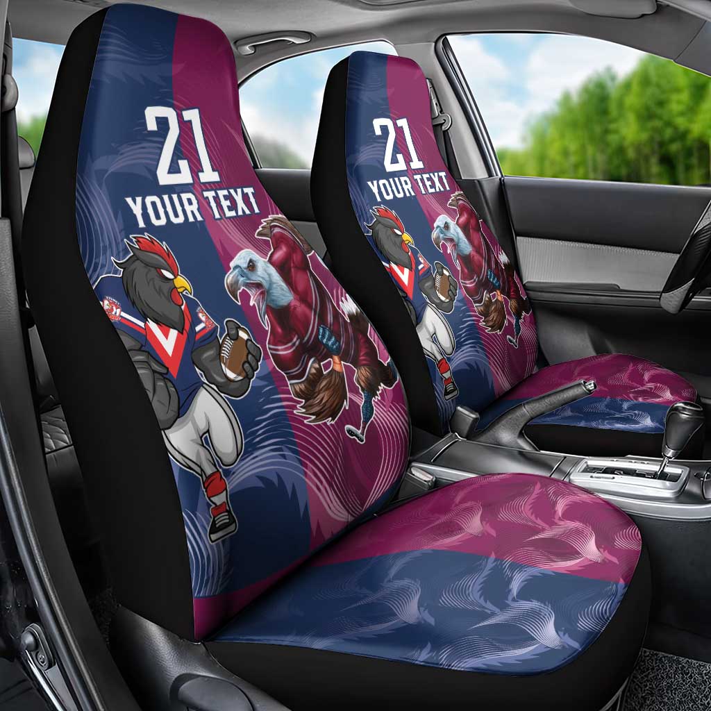 Roosters-Sea Eagles Rugby Custom Car Seat Cover Half Grunge Style