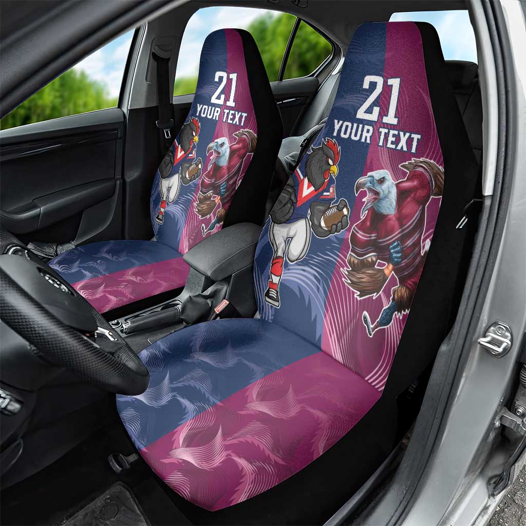 Roosters-Sea Eagles Rugby Custom Car Seat Cover Half Grunge Style