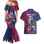Roosters-Sea Eagles Rugby Custom Couples Matching Mermaid Dress and Hawaiian Shirt Half Grunge Style