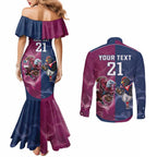 Roosters-Sea Eagles Rugby Custom Couples Matching Mermaid Dress and Long Sleeve Button Shirt Half Grunge Style