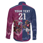 Roosters-Sea Eagles Rugby Custom Family Matching Long Sleeve Bodycon Dress and Hawaiian Shirt Half Grunge Style
