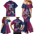 Roosters-Sea Eagles Rugby Custom Family Matching Mermaid Dress and Hawaiian Shirt Half Grunge Style