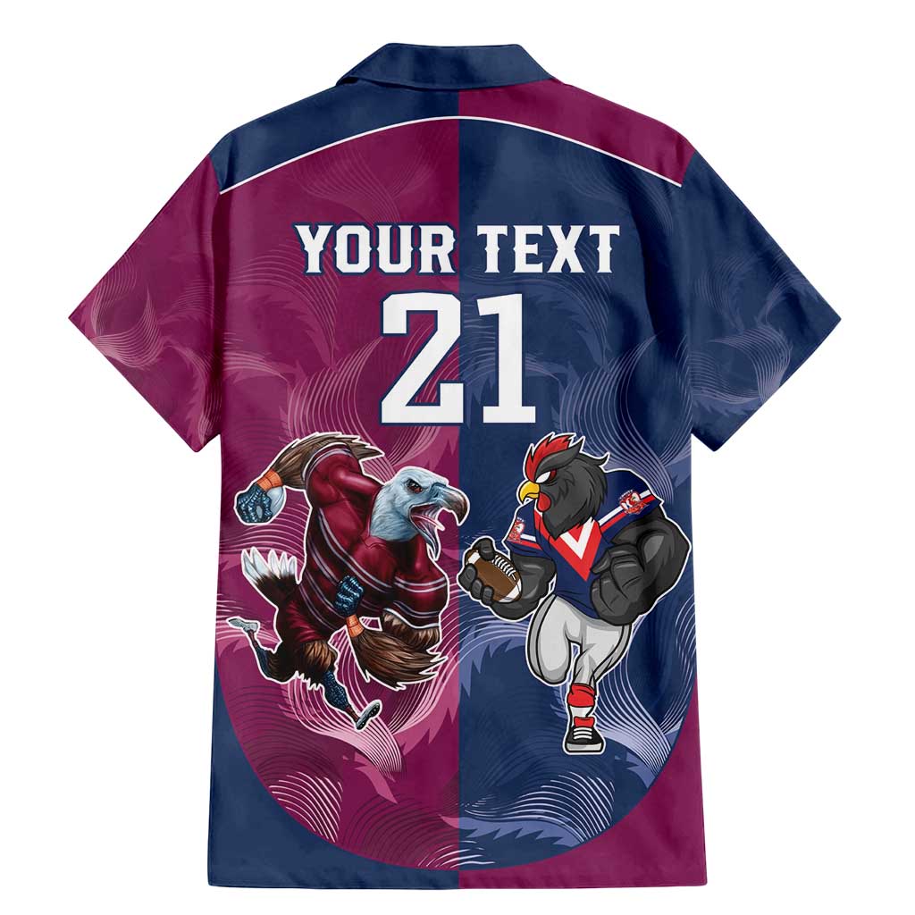 Roosters-Sea Eagles Rugby Custom Family Matching Mermaid Dress and Hawaiian Shirt Half Grunge Style