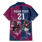 Roosters-Sea Eagles Rugby Custom Family Matching Mermaid Dress and Hawaiian Shirt Half Grunge Style
