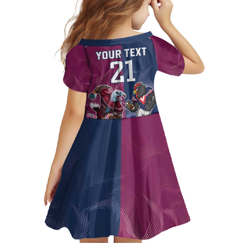 Roosters-Sea Eagles Rugby Custom Family Matching Off Shoulder Maxi Dress and Hawaiian Shirt Half Grunge Style