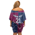Roosters-Sea Eagles Rugby Custom Family Matching Off Shoulder Short Dress and Hawaiian Shirt Half Grunge Style