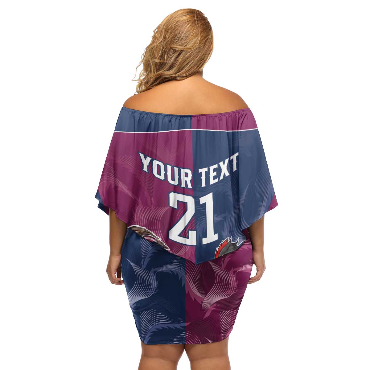 Roosters-Sea Eagles Rugby Custom Family Matching Off Shoulder Short Dress and Hawaiian Shirt Half Grunge Style