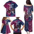 Roosters-Sea Eagles Rugby Custom Family Matching Puletasi and Hawaiian Shirt Half Grunge Style