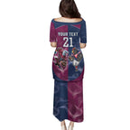 Roosters-Sea Eagles Rugby Custom Family Matching Puletasi and Hawaiian Shirt Half Grunge Style
