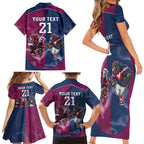 Roosters-Sea Eagles Rugby Custom Family Matching Short Sleeve Bodycon Dress and Hawaiian Shirt Half Grunge Style