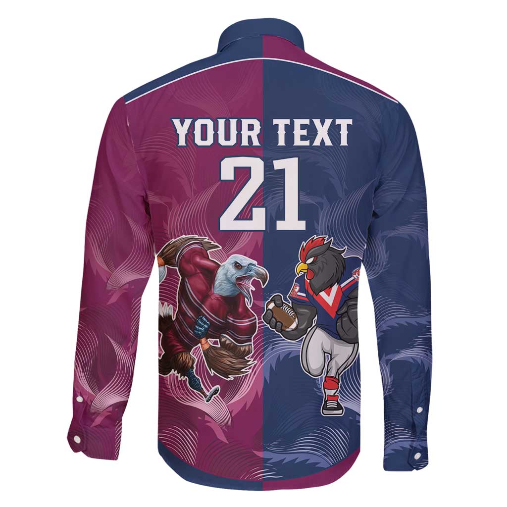 Roosters-Sea Eagles Rugby Custom Family Matching Summer Maxi Dress and Hawaiian Shirt Half Grunge Style