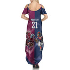 Roosters-Sea Eagles Rugby Custom Family Matching Summer Maxi Dress and Hawaiian Shirt Half Grunge Style