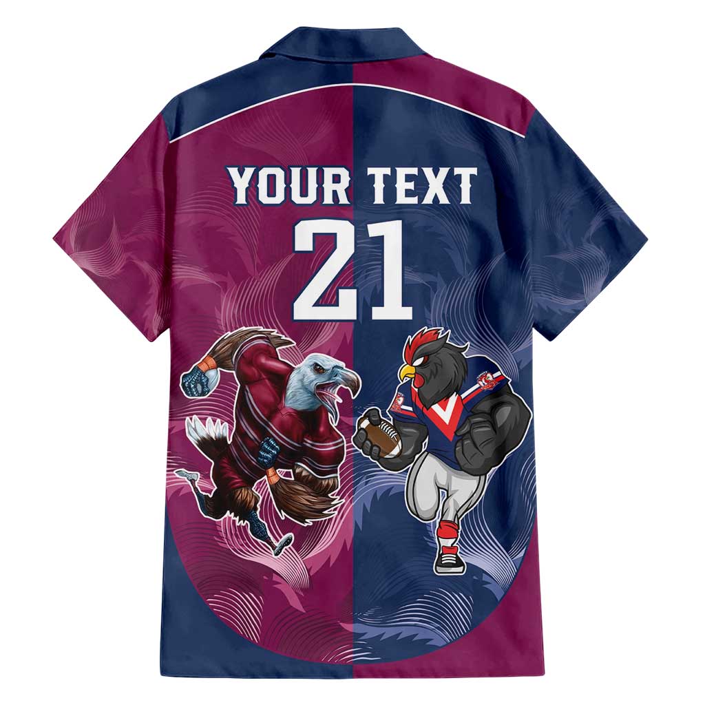 Roosters-Sea Eagles Rugby Custom Hawaiian Shirt Half Grunge Style