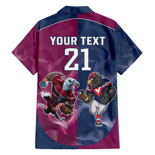 Roosters-Sea Eagles Rugby Custom Hawaiian Shirt Half Grunge Style