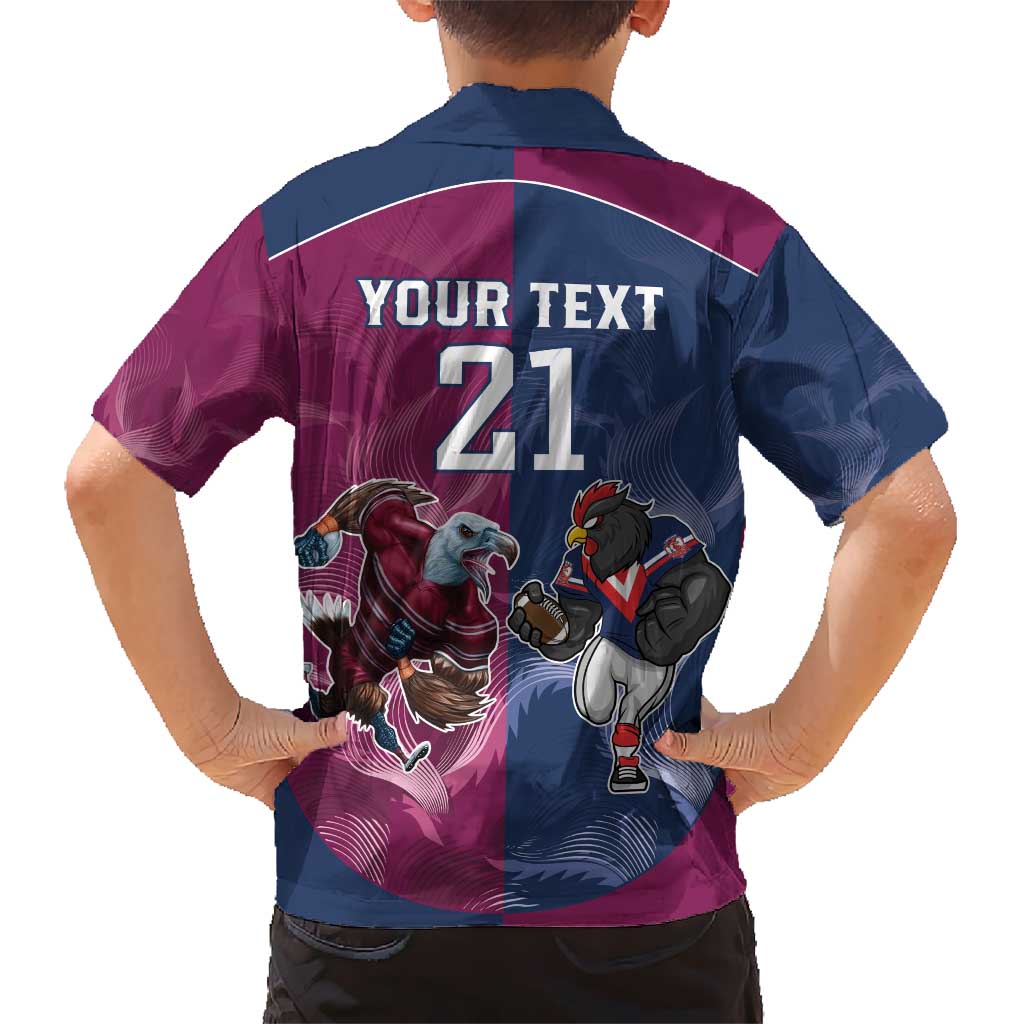 Roosters-Sea Eagles Rugby Custom Hawaiian Shirt Half Grunge Style