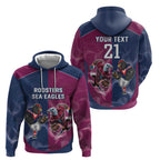 Roosters-Sea Eagles Rugby Custom Hoodie Half Grunge Style