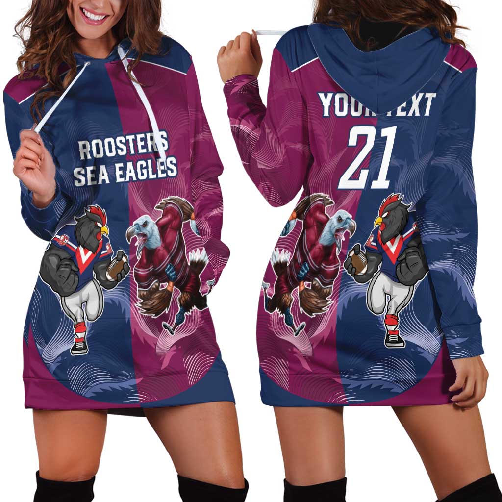 Roosters-Sea Eagles Rugby Custom Hoodie Dress Half Grunge Style