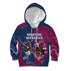 Roosters-Sea Eagles Rugby Custom Kid Hoodie Half Grunge Style
