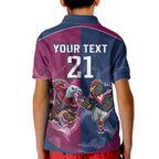 Roosters-Sea Eagles Rugby Custom Kid Polo Shirt Half Grunge Style