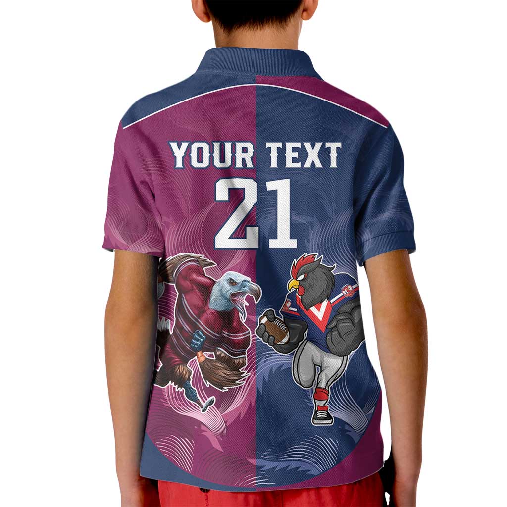 Roosters-Sea Eagles Rugby Custom Kid Polo Shirt Half Grunge Style